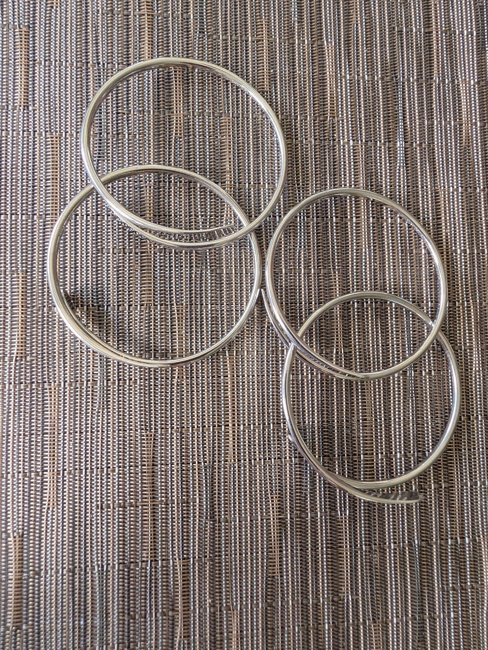 Classic Silver-Tone Bangle Bracelets- Set of 4